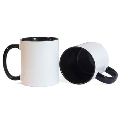 11oz Mugs - Inner and Handle Coloured - Black