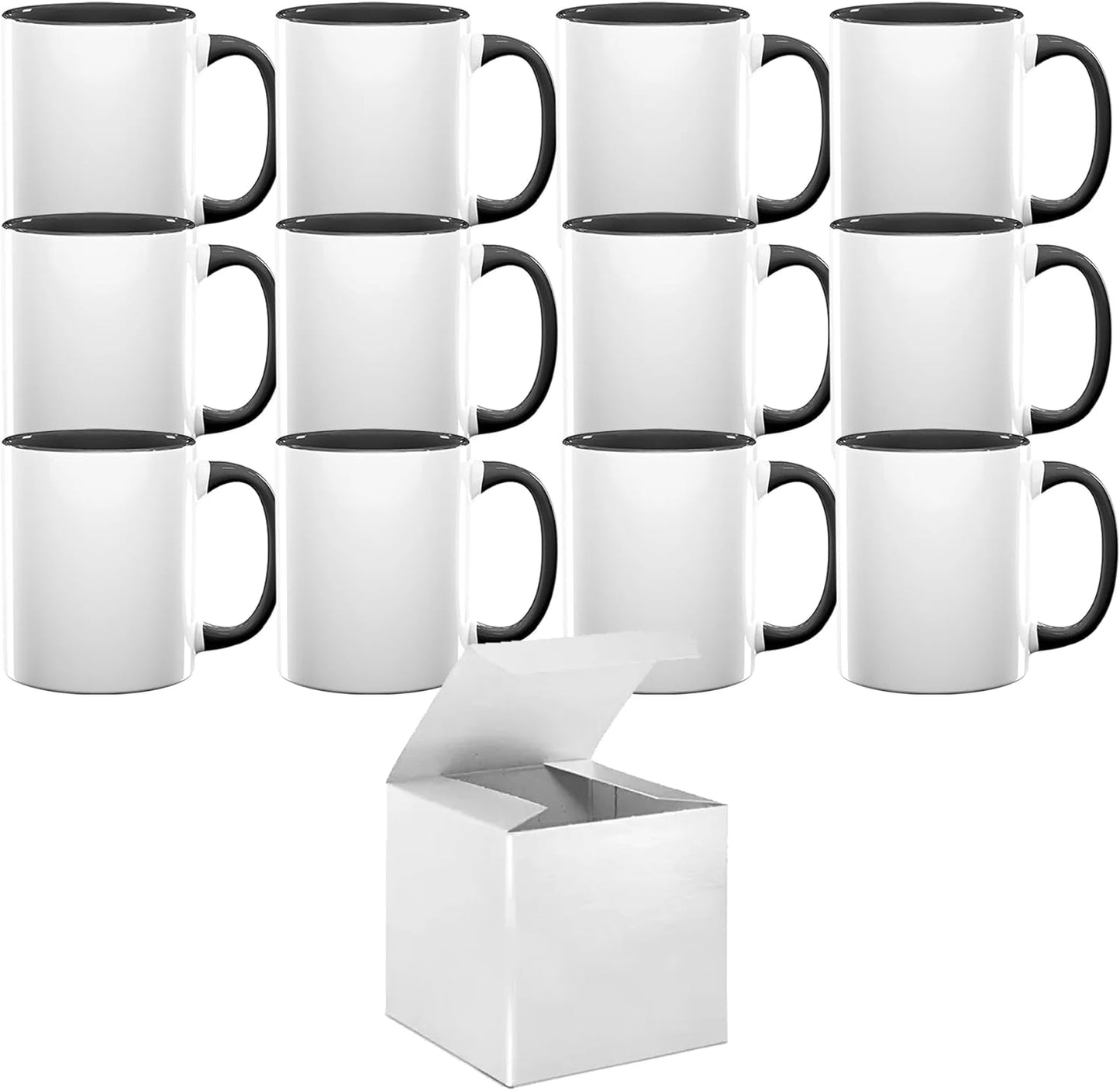 11oz Mugs - Inner and Handle Coloured - Black