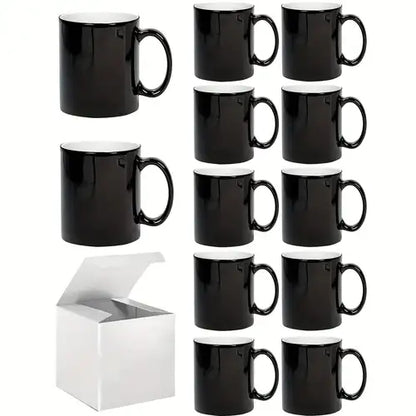 11oz Black Coloured Changing Mugs