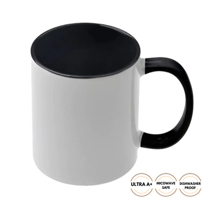 11oz Mugs - Inner and Handle Coloured - Black