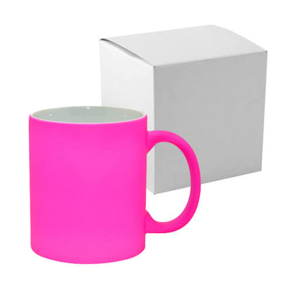 6 Pcs of 11oz Pink Fluorescent Neon Sublimation Mugs