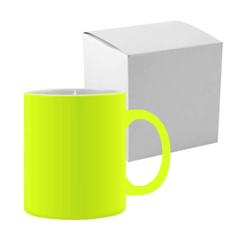 6 Pcs of 11oz Yellow Fluorescent Neon Sublimation Mugs