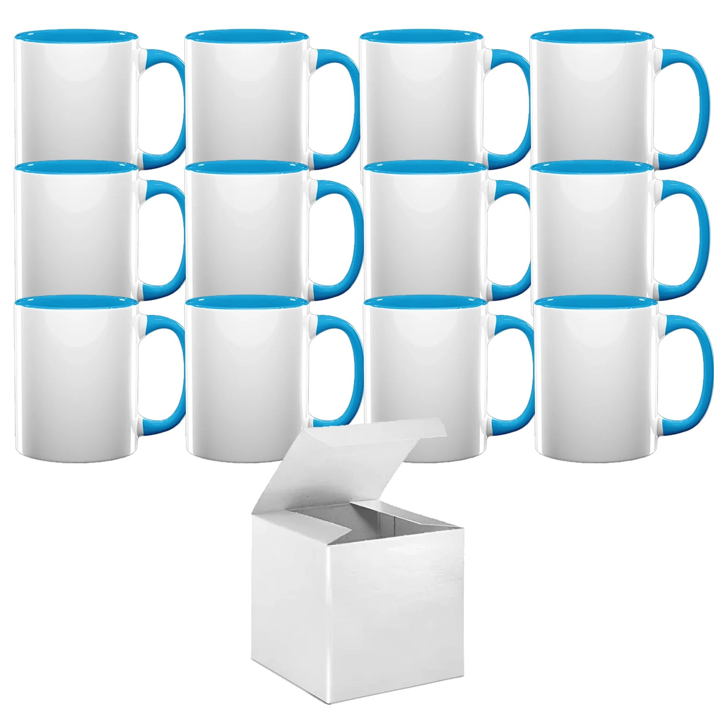 11oz mugs - Inner and Handle Coloured - Sky Blue