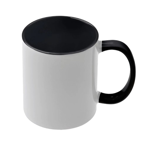 11oz Mugs - Inner and Handle Coloured - Black