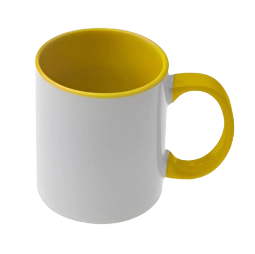 11oz mugs - Inner and Handle Coloured - Yellow